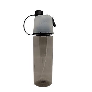 Garrafa Squeeze Borrifador Premium 600ml Preto Fumê - Lívon