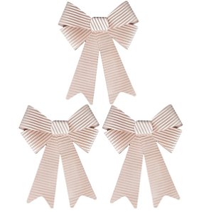Kit 3 Laços Natalinos Veludo PVC Rídigo Grande 24cm Champanhe - Master Christmas