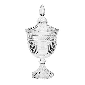 Bomboniere Potiche Cristal Santorini com Pé 24x11cm  - Lyor
