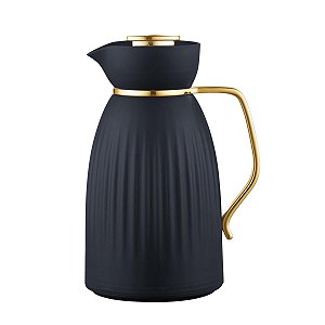 Garrafa Térmica Jade Classic Preta e Dourado Click Abre e Fecha 1 Litro - Tuut