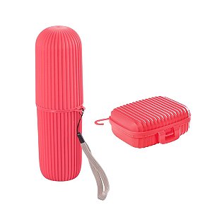 Kit Viagem Porta Escova de Dentes Multiuso e Porta Sabonete - Plasútil