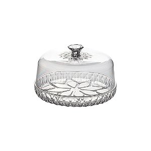 Queijeira Porta Bolo Acrílico Cristal Glamour - Plasútil