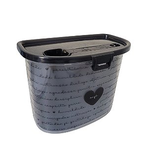 Pote de Plástico para Café com Colher e Porta Filtro Decor Palavras - Plasútil