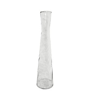 Vaso Solitário Decorativo Vidro Rigado Médio 28cm - Mistral