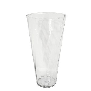 Vaso Decorativo Vidro Rigado Ibiza Grande 28cm - Mistral