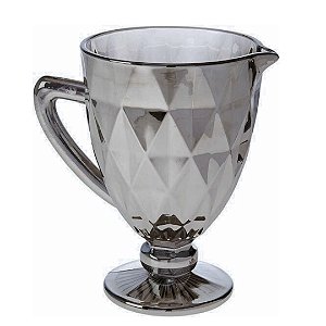 Jarra Diamond Vidro Bico de Abacaxi Cinza Metalizado Diana 1300ml - Tuut