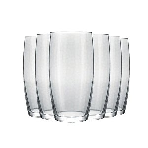 Jogo 6 Copos de Vidro Long Drink Favo 430ml - Nadir