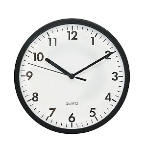 Relógio de Parede Analógico Preto 20cm - Tuut