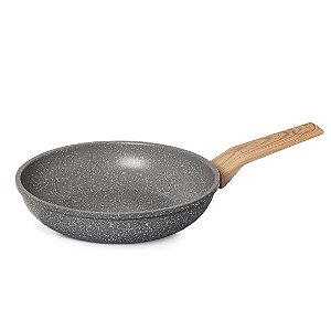 Frigideira Antiaderente Revestimento Cerâmica Fundo Indução Cinza Marmorizado 22cm - Fratelli