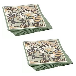 Conjunto 40 Guardanapos Papel Estampado Green Garden 25x25cm - Lyor