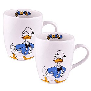Jogo 2 Canecas Cerâmica Pato Donald Disney 330ml - Tuut