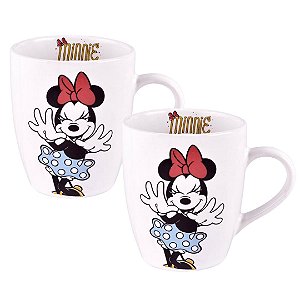Jogo 2 Canecas Cerâmica Minnie Disney 330ml - Tuut