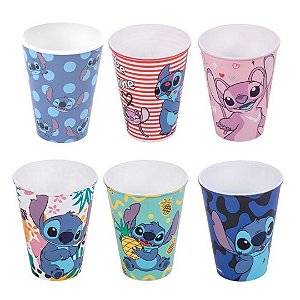 Kit 6 Copos Stitch Disney 280ml Estampas Sortidas Festa - Plasútil