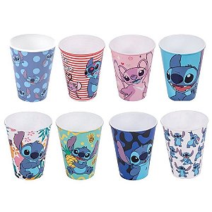 Kit 8 Copos Stitch Disney 280ml Estampas Sortidas Festa - Plasútil
