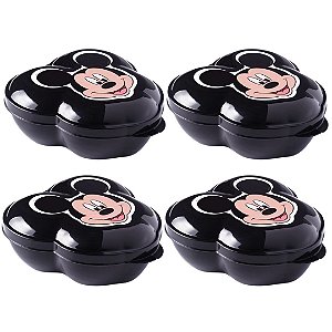 Kit 4 Porta Objetos Mix Mickey Lembrancinha Aniversário 330ml Com Tampa - Plasútil