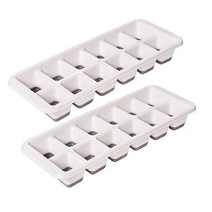 Kit 2 Formas para Gelo Plástico com Base Emborrachada - Plasútil