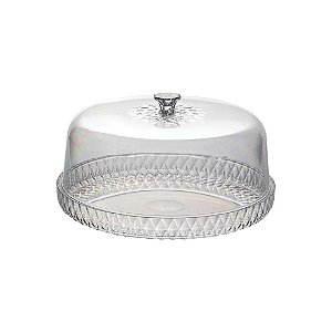 Boleira Glamour Acrílico Transparente 26cm - Plasútil