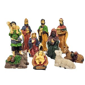 Presépio Natalino Completo Resina Prime 10 Peças 12cm - Wincy