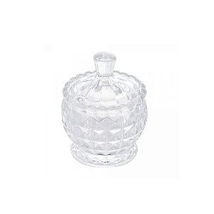 Potiche com Pé de Cristal Diamond 8,5cm x 10cm - Lyor