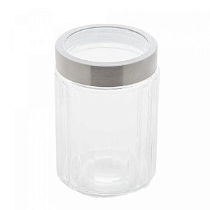 Porta Mantimento de Vidro com Tampa de Aço Inox e Acrílico Sydney 1,2L - Lyor