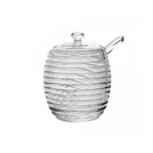 Açucareiro Cristal com Tampa e Colher Colméia 210ml - Lyor