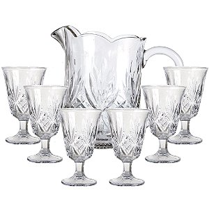 Conjunto Jarra com 6 Taças de Cristal Dublin Prime - Lyor