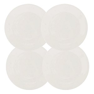 Jogo 4 Pratos para Sobremesa de Porcelana Clean 20cm - Lyor