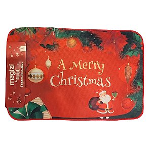 Tapete Decorado Natal Merry Christmas 60x40cm Antiderrapante - Magizi