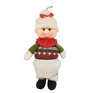 Mamãe Noel Pelúcia Pendente 30cm Gorro Crochê Plus - Master Christmas