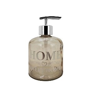 Porta Sabonete Líquido Vidro Sweet Home Bronze e Prata 350ml - Yazi