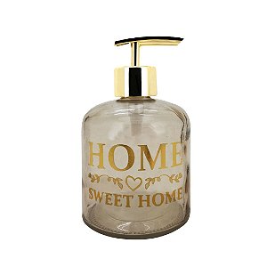 Porta Sabonete Líquido Vidro Sweet Home Bronze e Dourado 350ml - Yazi