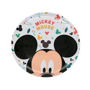 Prato Raso Melamina Infantil Mickey Mouse Disney 20cm - Tuut