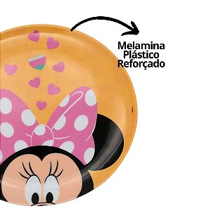 Prato Raso Melamina Minnie Mouse Disney 20cm - Tuut