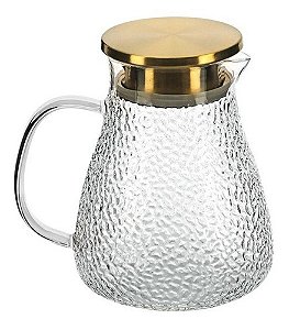 Jarra Para Suco Vidro Borosilicato Ouro Branco Gold 1200ml - Tuut