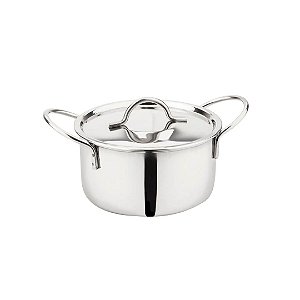Mini Panela Para Servir Aço Inox Prime com Tampa 10,5cm - Tuut
