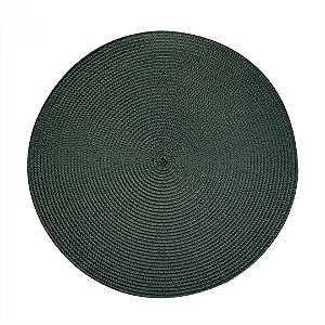 Jogo Americano Redondo Fresno Espiral Verde Militar 38cm Unidade - Lyor