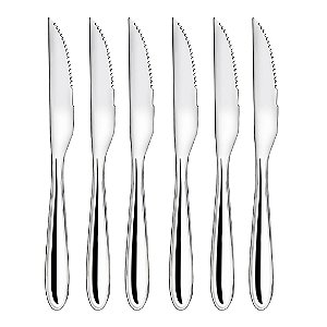Jogo 6 Facas de Churrasco Aço Inox Premium Design Lagoa Classic - Tuut