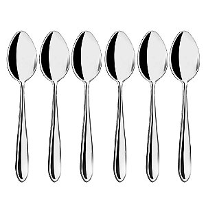 Jogo 6 Colheres de Mesa Aço Inox Premium Design Lagoa Clássico - Tuut