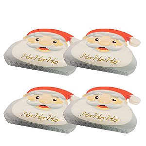 Kit 4 Pacotes Guardanapo Natal Papai Noel 20 Folhas Duplas 16cm - Magizi