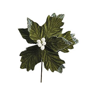 Flore Bico de Papagaio Veludo Verde Texturizado Luxo 25cm - Magizi