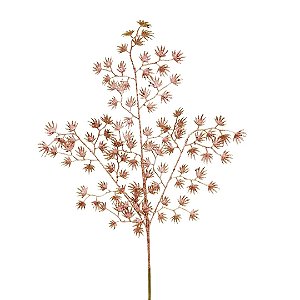 Galho Multi Folhagem Natal Glitter Rosê Gold 80cm - Magizi