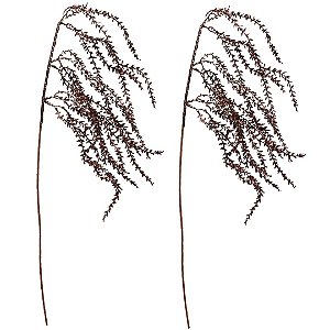Jogo 2 Galhos Natal Haste Lateral Folhagens Glitter Cobre 87cm - Magizi