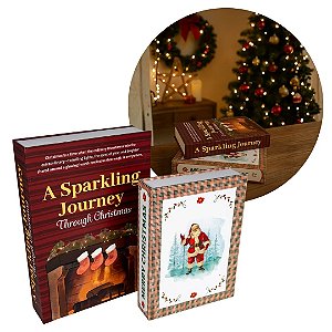 Conjunto 2 Caixas Livro Fake Natal Porta Objetos Premium – Grande e Média
