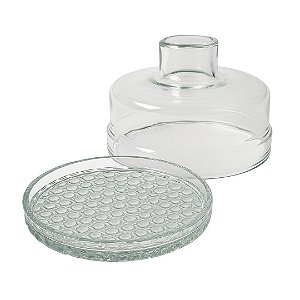 Queijeira de Mesa Vidro com Pé Colonial Transparente Premium 20cm - Mistral