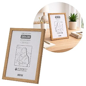 Porta Diploma A4 20x30 Madeira Marrom Claro Parede ou Mesa Vertical Horizontal - Mundial Casa