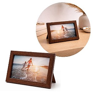 Porta Retrato 10x15 Moldura Madeira Premium Com Vidro Vertical ou Horizontal