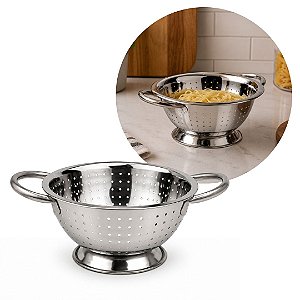 Escorredor de Massas Aço Inox Premium Slim com Alças 20cm - Tuut