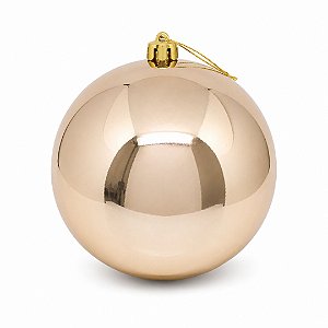 Bola de Natal Gigante 20cm Champanhe Lisa Brilho Espelhado Prime - Mundial Casa