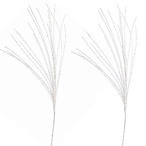 Kit 2 Galhos Pendente Natalino Cristal Furta-Cor com Lantejoulas 70cm Decoração Luxo