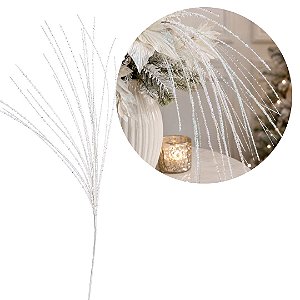 Galho Pendente Natalino Cristal Furta-Cor com Lantejoulas 70cm Decoração Luxo
